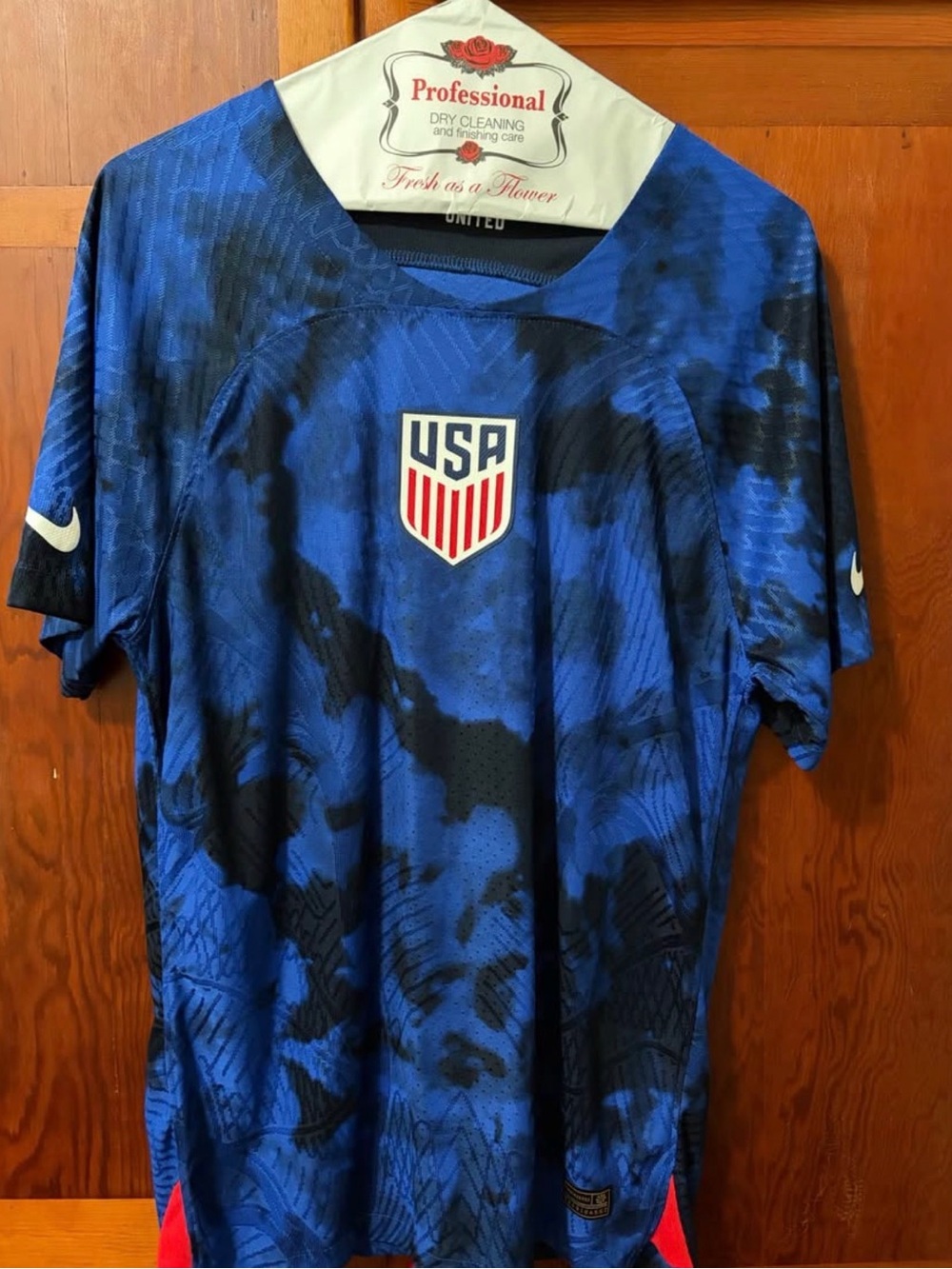 Nike USA Men's Blue and Black Soccer Jersey